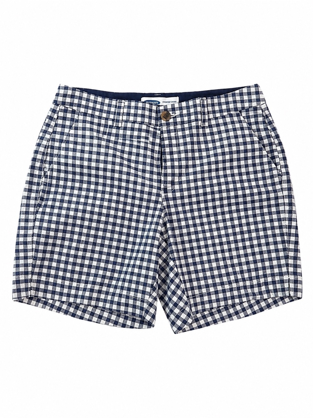 Old Navy Navy and White Gingham Flat-Front Shorts